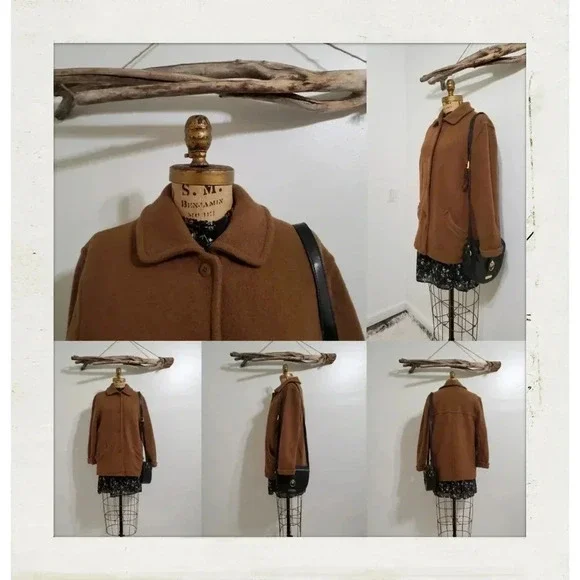 Jones New York | Tan Brown Wool Country Southwestern Preppy  Small Jacket - Picture 3 of 7